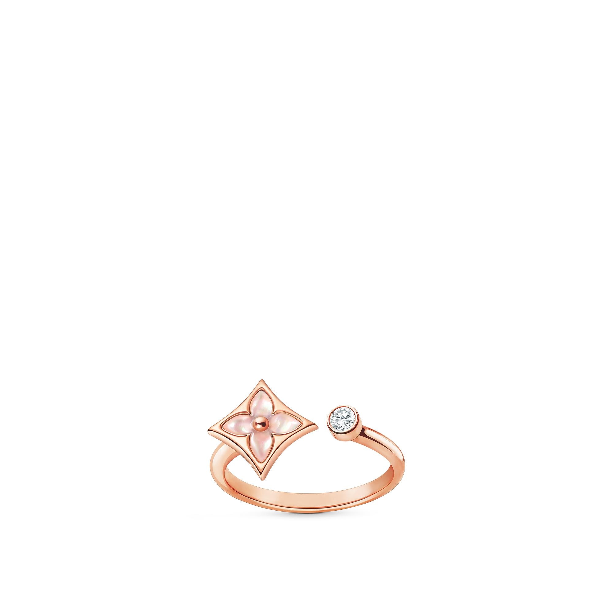 Color Blossom Mini Star Ring, Pink Gold, Pink Mother-Of